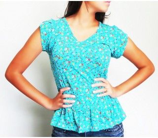 Blusa Estampada com Babado